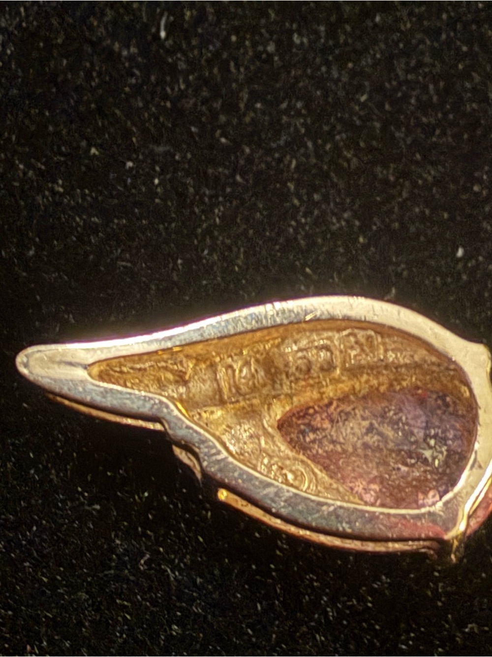 14K Gold Teardrop Pink Topaz Pendant with genuine diamond in the setting. - Picture 6 of 8